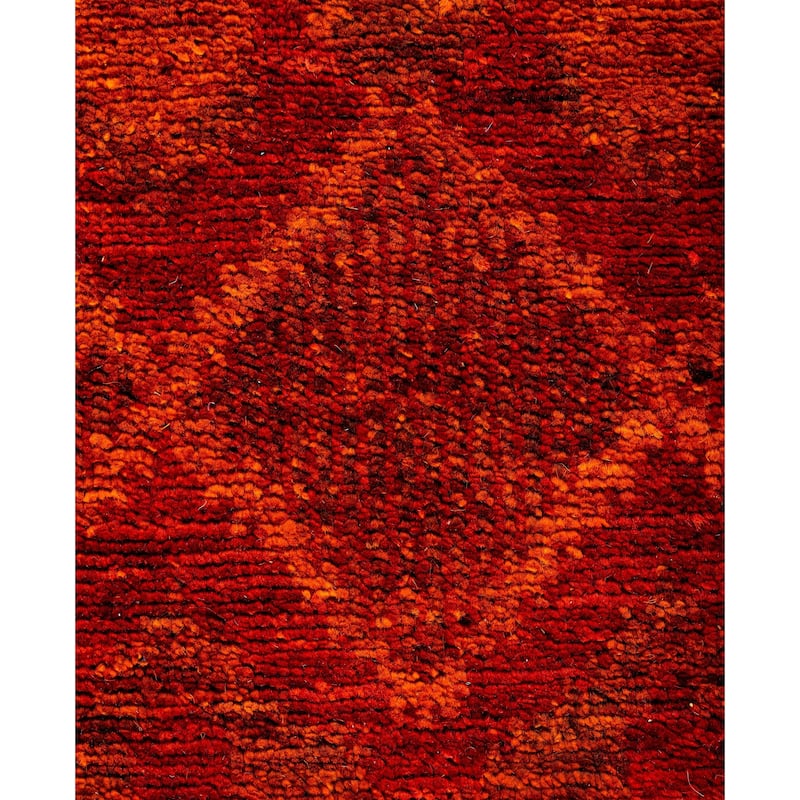 Overdyed One-of-a-Kind Hand-Knotted Area Rug - Orange - 4' 0" x 6' 1"