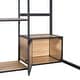 preview thumbnail 18 of 38, Full Size Metal Loft Bed with Bulit-in Desk and Stool, Heavy Duty Loft Bedframe with Cabinet and Open Storage Shelves for Kids