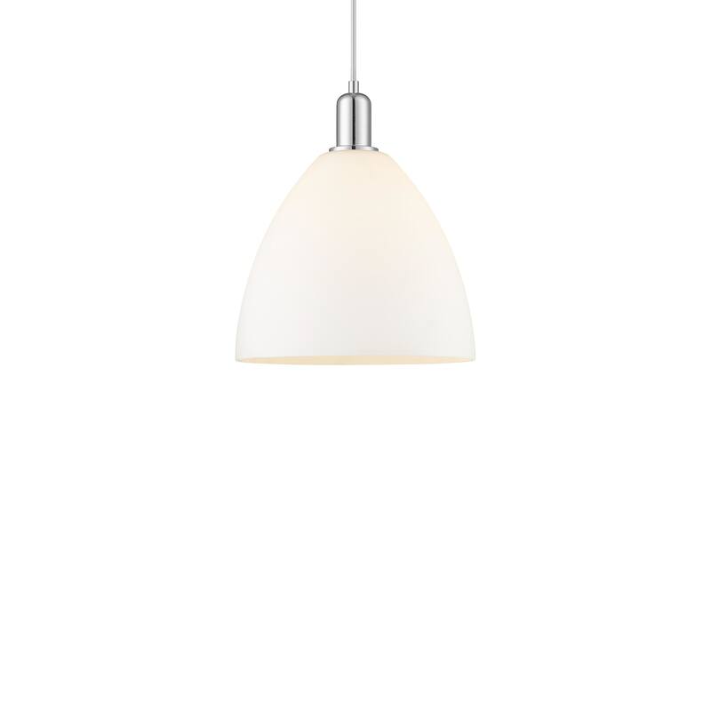 Innovations Lighting 716-1P-14-12 Bristol Pendant Bristol 12" Wide - Polished Chrome / Matte White