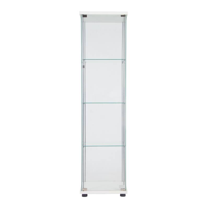 One Door Glass Cabinet Glass Display Cabinet with 4 Shelves