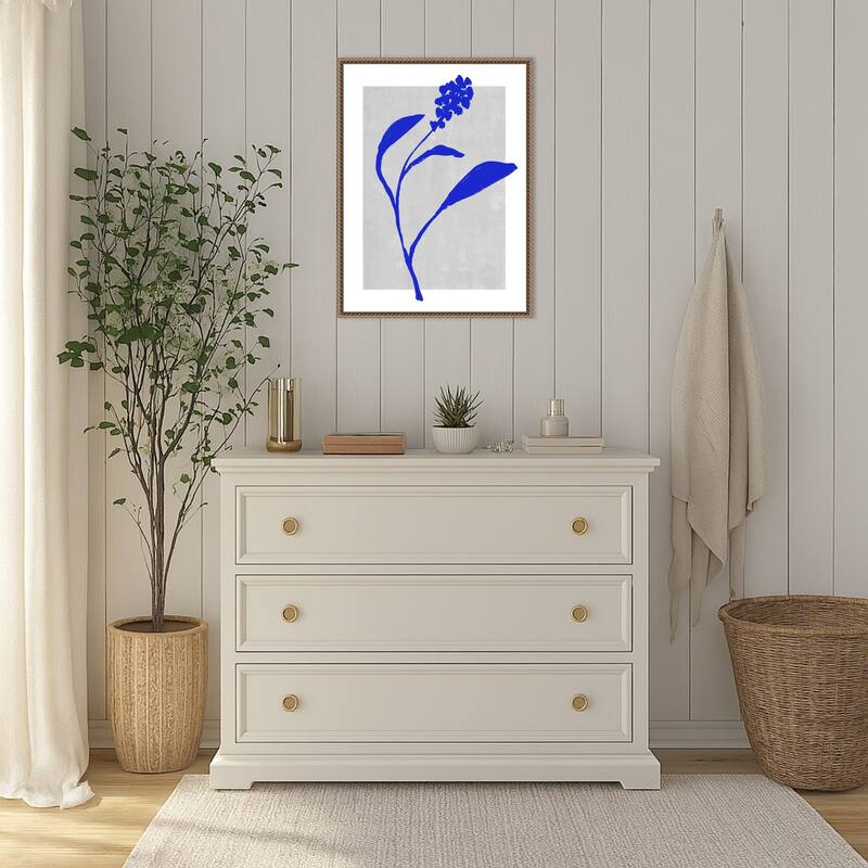 Azure Blossom Silhouette by Treechild Framed Canvas Wall Art Print
