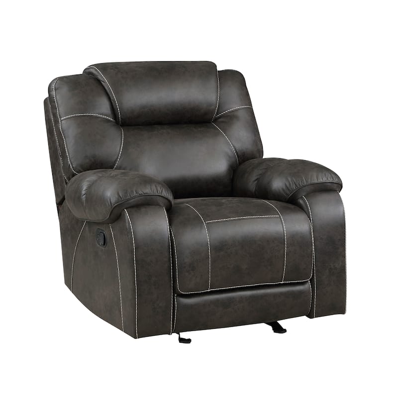 Flannery Polished Microfiber Glider Reclining Chair - Chocolate