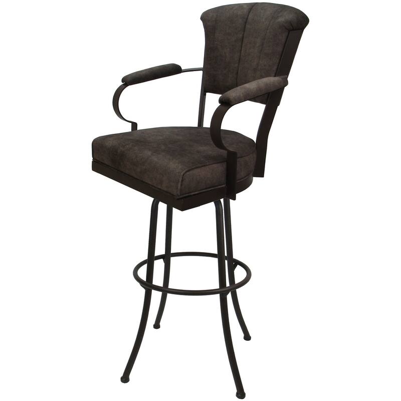 Miami Extra Tall 34" Spectator Metal Bar Stool on Noam Base - 34" Seat Height - Outlier Ash - Brown