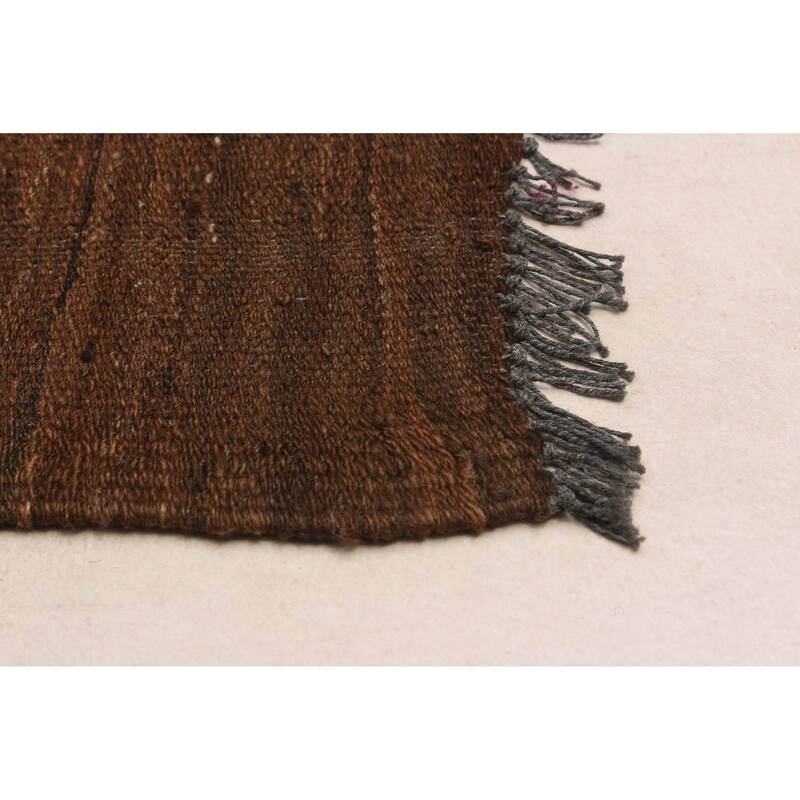 ECARPETGALLERY Flat-Weave Ankara FW Brown Wool Kilim - 6'10 x 10'0