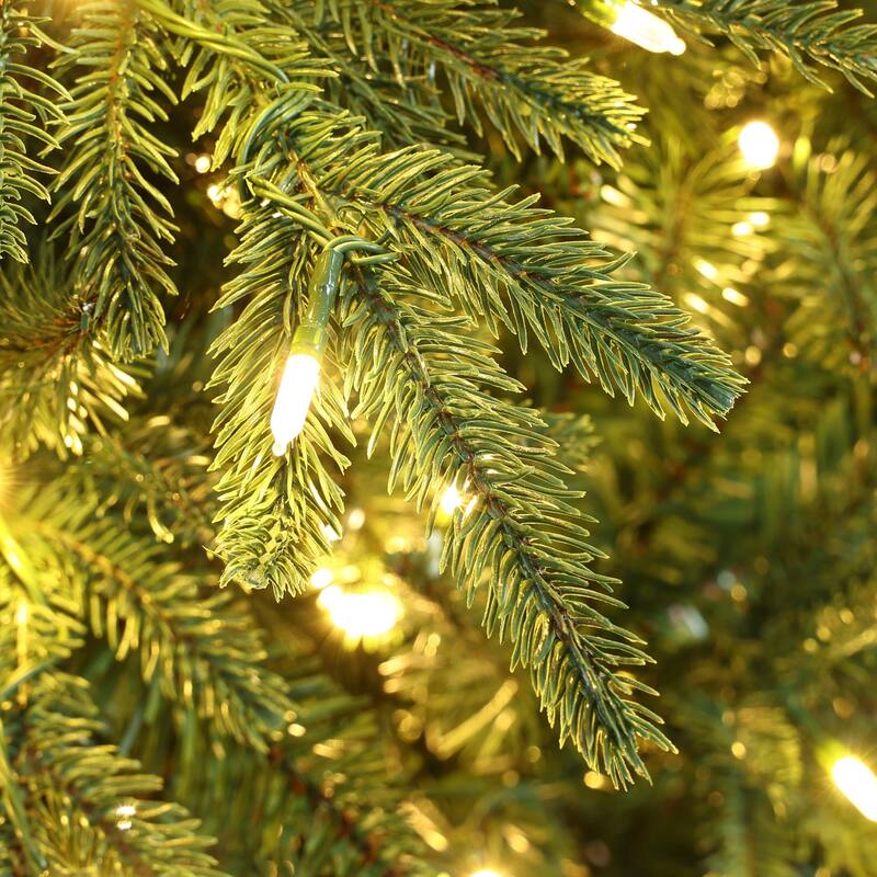 7.5Ft Pre-Lit Hinged Green Slender Artificial Christmas Tree with Pinecones - 90" H x 38" Diameter