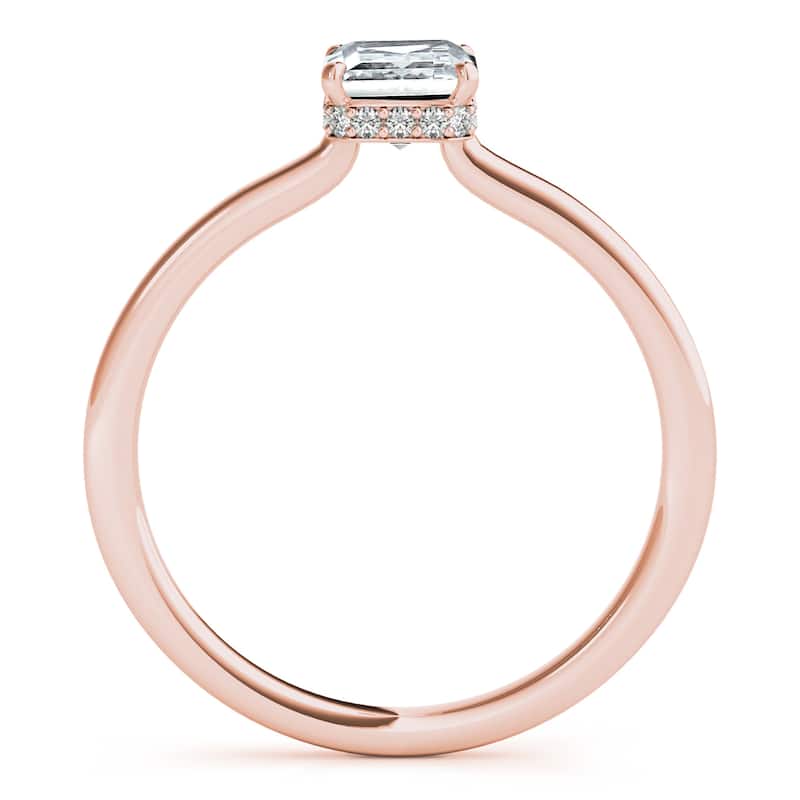 Auriya 14k Rose Gold Lab Grown Emerald Diamond Halo Engagement Ring 0.50 to 5.00 ct. tw. (F-G VS)