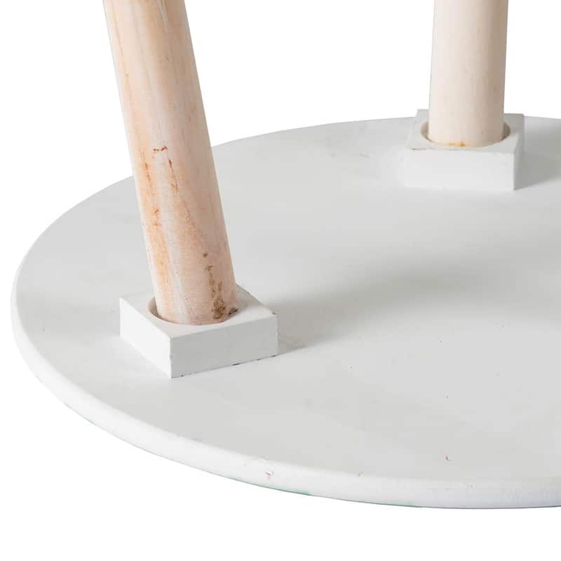 GDFStudio - S/2 Nature-Inspired Side Tables with Painted Cherry Blossom Tops - 21.7"