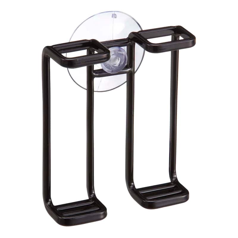 Yamazaki Home Toothbrush Holder, Steel, Holds 0.55 lbs - L 1.18 x W 3.07 x H 3.74 inches - Black