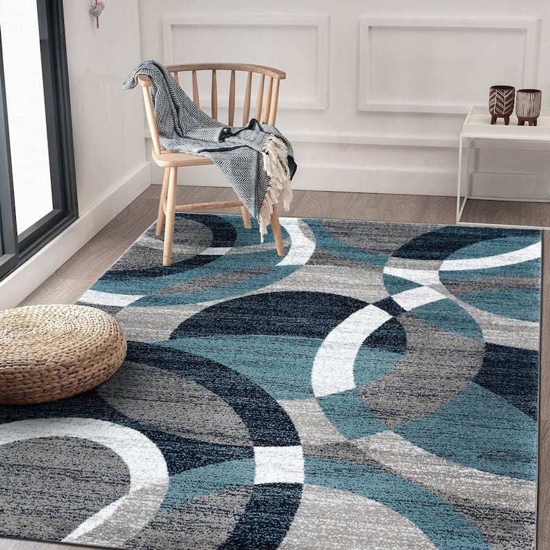 World Rug Gallery Geometric Circles Area Rug