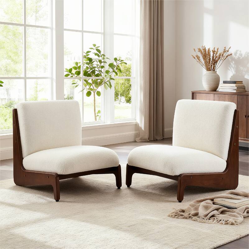 Christopher Knight Home - Modern Rubber Wood + Fabric Accent Chair