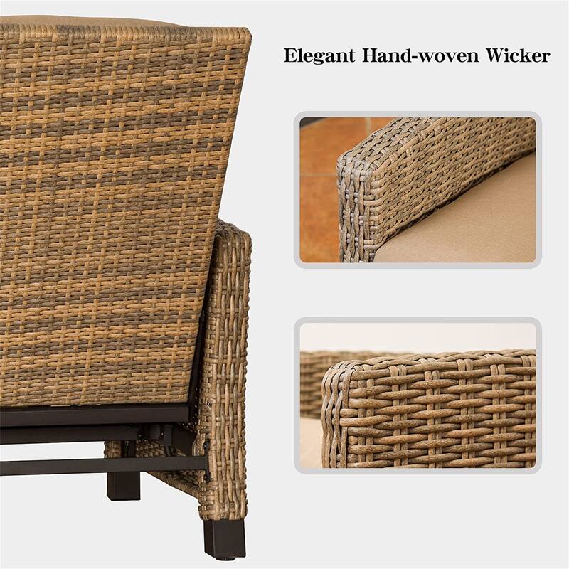 Single Patio All-Weather Wicker Recliner
