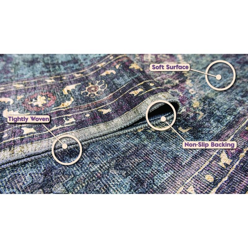 L'Baiet Irene Multicolor Distressed Machine Washable Rug
