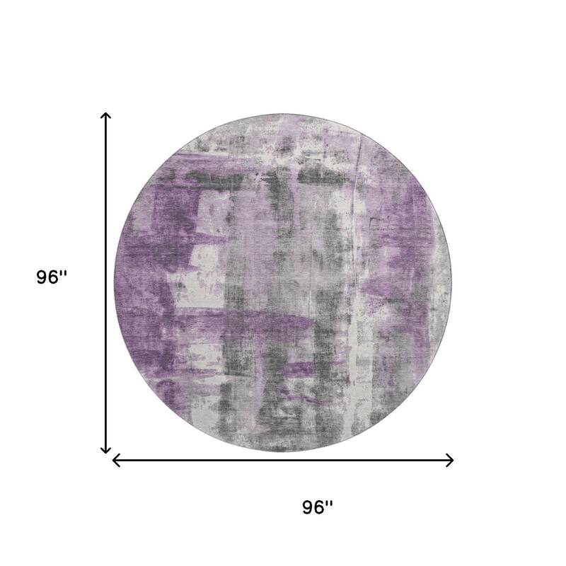 HomeRoots Abstract Transitional Round Area Rug - 8' Round