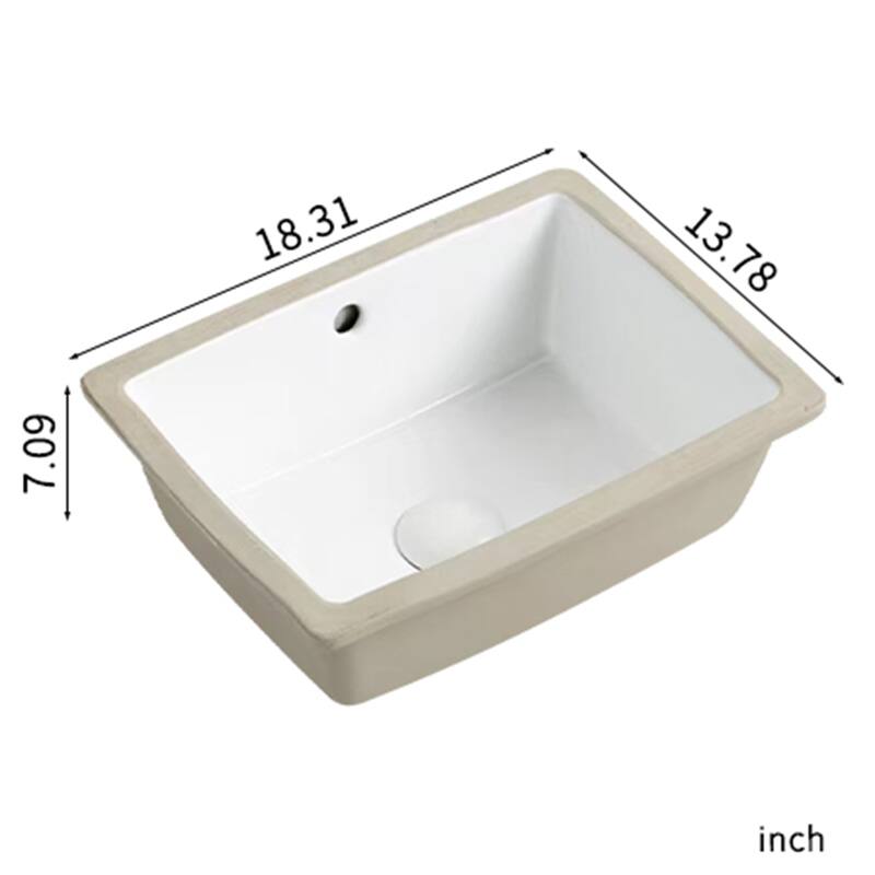 16" Rectangular Ceramic Vanity Sink