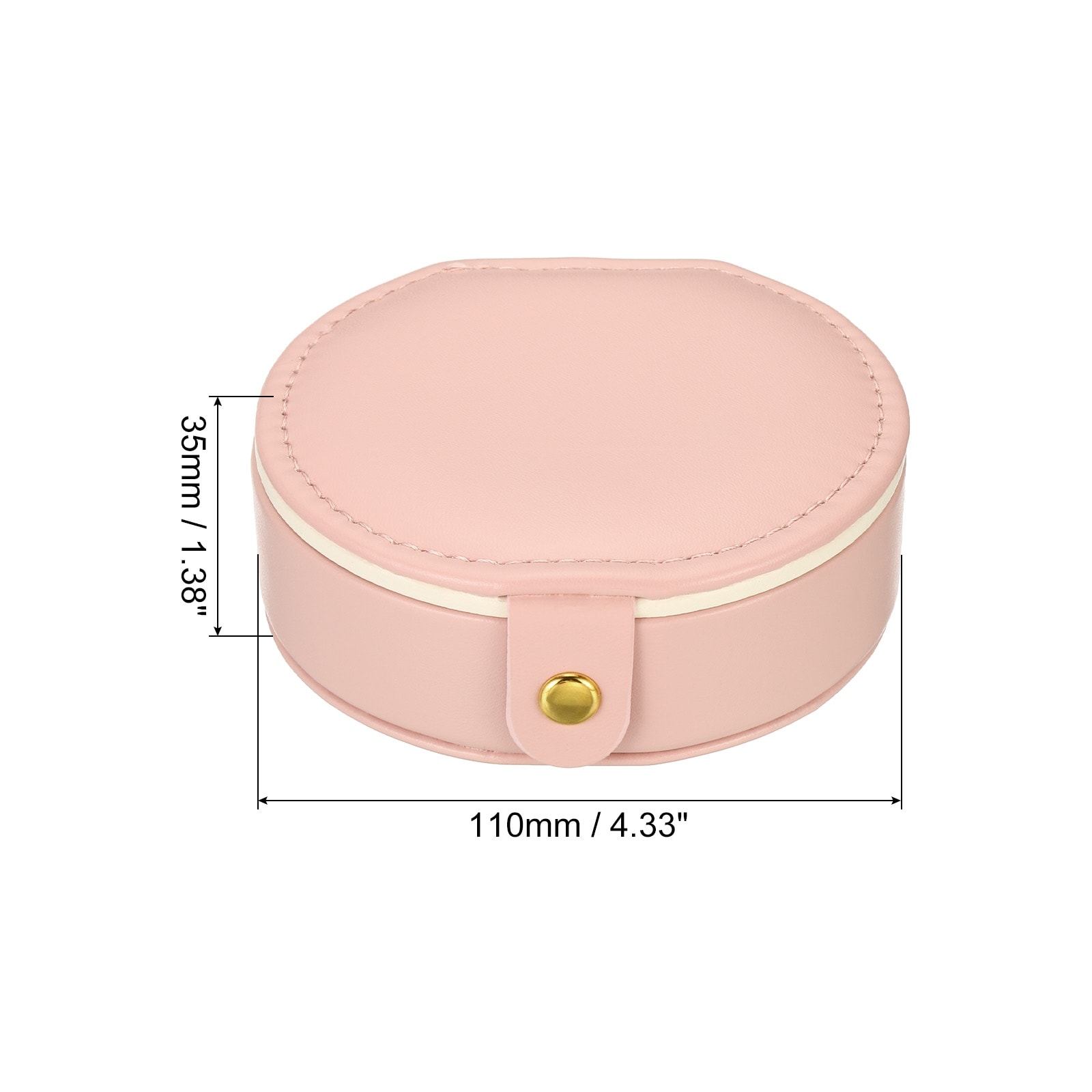 Travel Jewelry Case, Jewelry Organizer Mini Jewelry Box w Mirror Round - Pink
