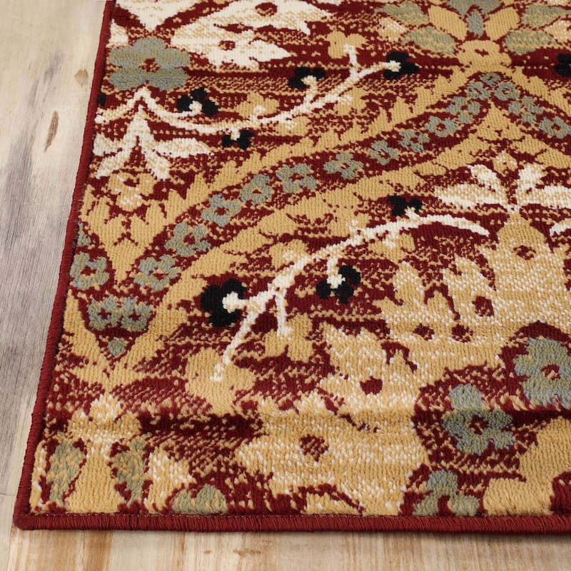 Superior Augusta Vintage Floral Damask Indoor Runner or Area Rug