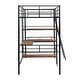 preview thumbnail 10 of 12, Twin Size Metal Loft Bed And Built-In Desk And Shelves