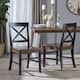Roshan Farmhouse Acacia Dining Chairs (Set of 2) by Christopher Knight Home - Black + Walnut