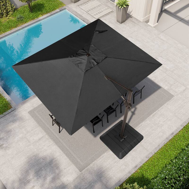 Crestlive Products Outdoor Patio Umbrella Cantilever Offset with Base