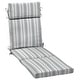 preview thumbnail 46 of 52, Arden Selections Oceantex Outdoor Chaise Lounge Cushion 72 x 21 21 W x 72 D in. - Pebble Grey Stripe