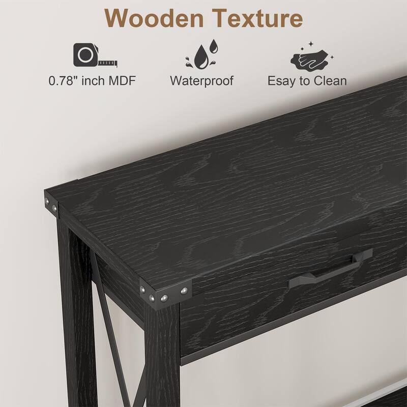 31-inch Side Table Suitable for Entrances, Hallways, and Living Rooms Two-Tier