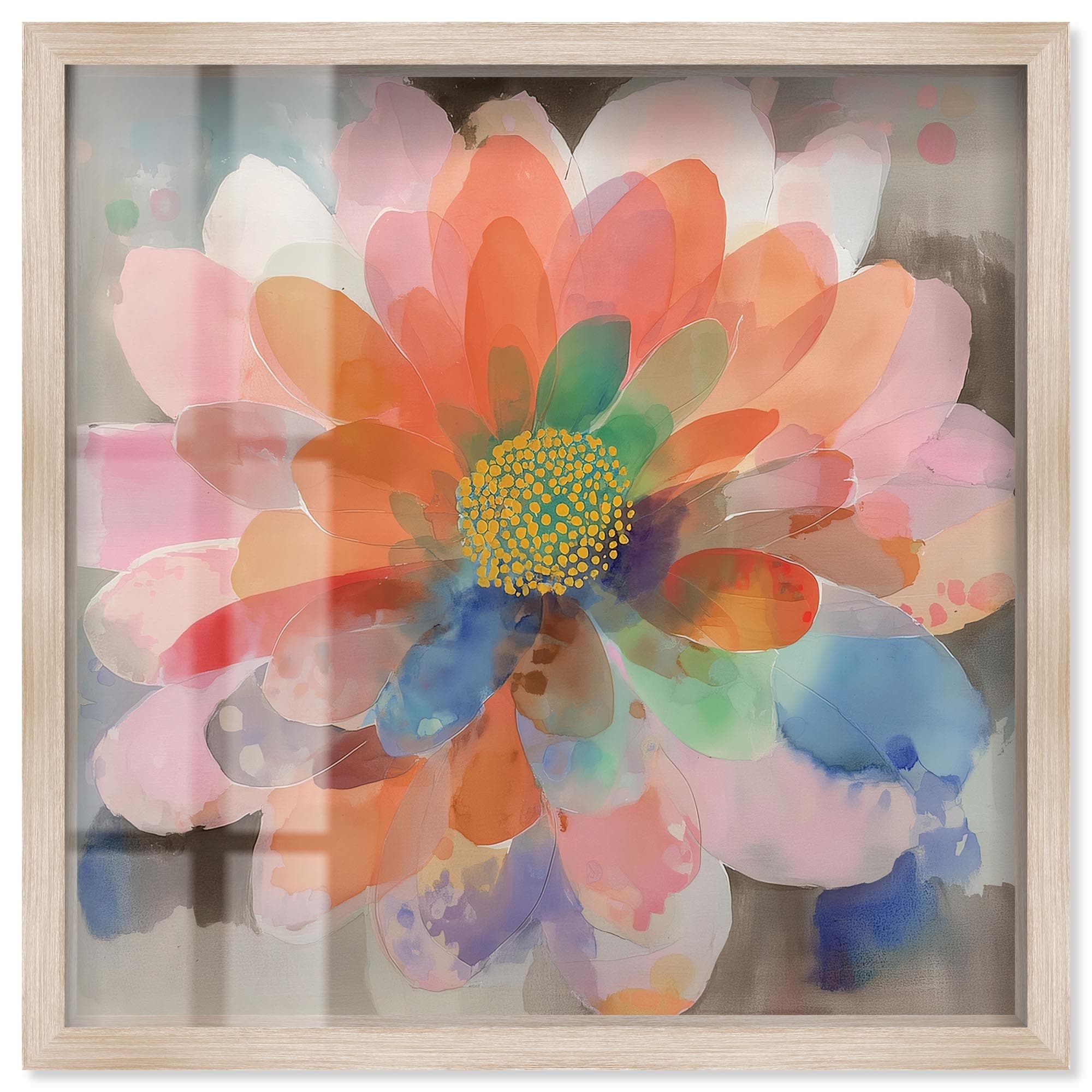 Prismatic Dahlia II Flower Wall Art Shadowbox Print by Art Remedy