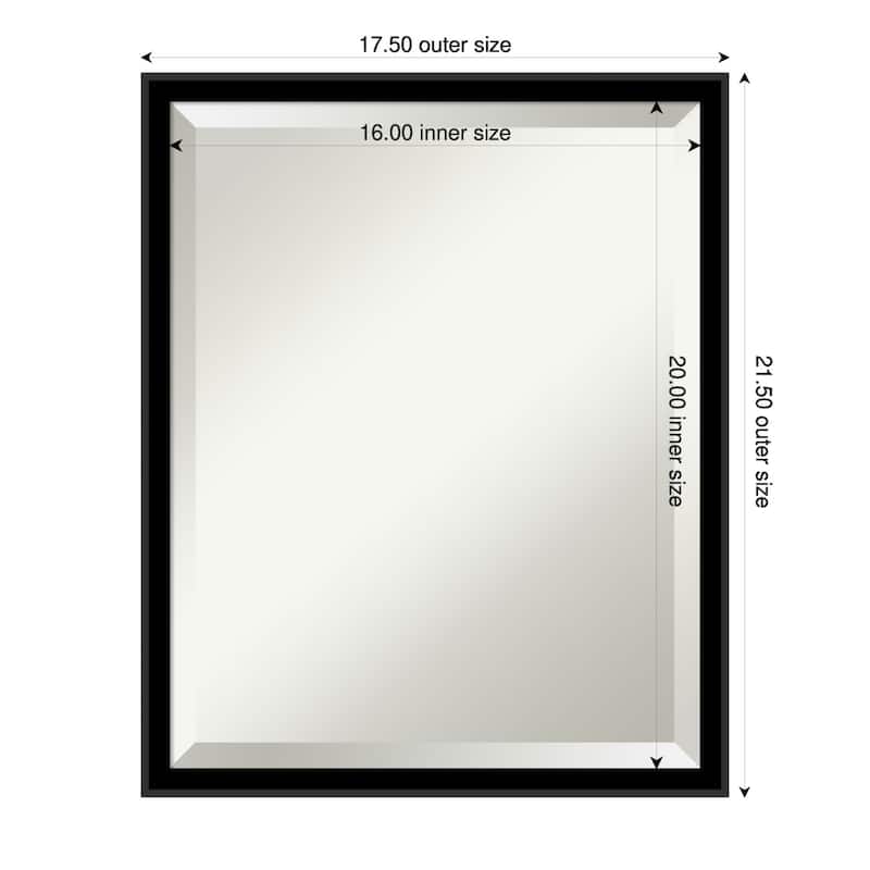 Incline Beveled Wood Framed Bathroom Vanity Wall Mirror - 18 x 22 in - Incline Black