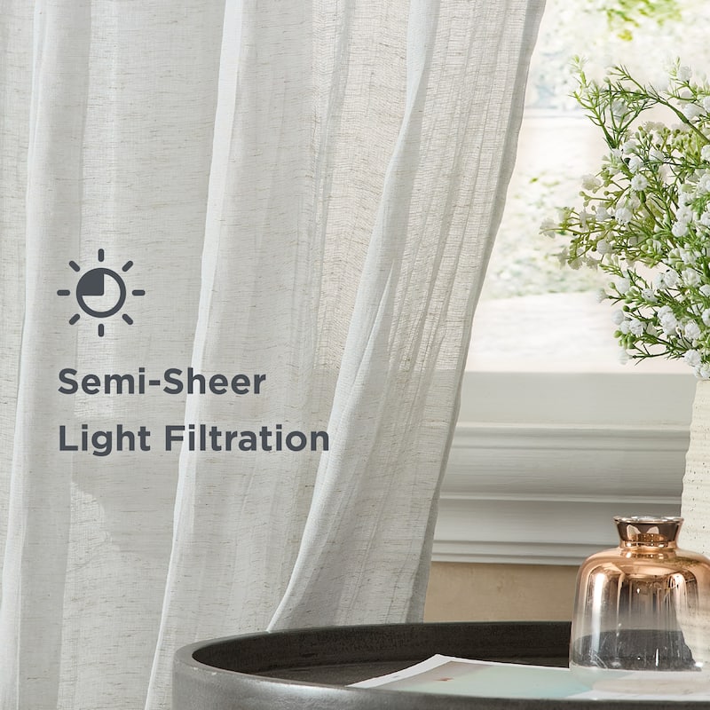French Connection Charter Crushed Rod Pocket Window Curtain Pair