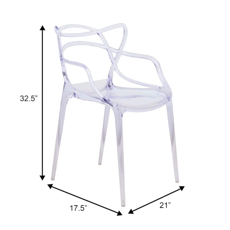Milan Modern Intertwined Stackable Contemporary Accent Dining Chair for Dining Room Living Room and Outdoor