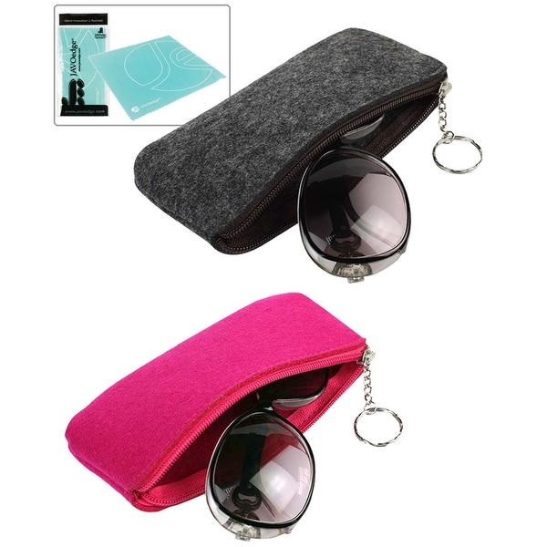 Eyeglasses Pouch 2PACK Sunglasses bag spectacle pouch with Cleaning Cloth