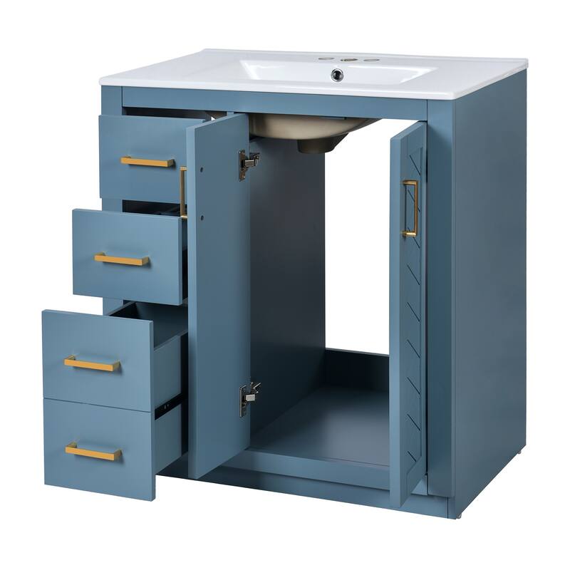 30" Bathroom Vanity with Ceramic Sink