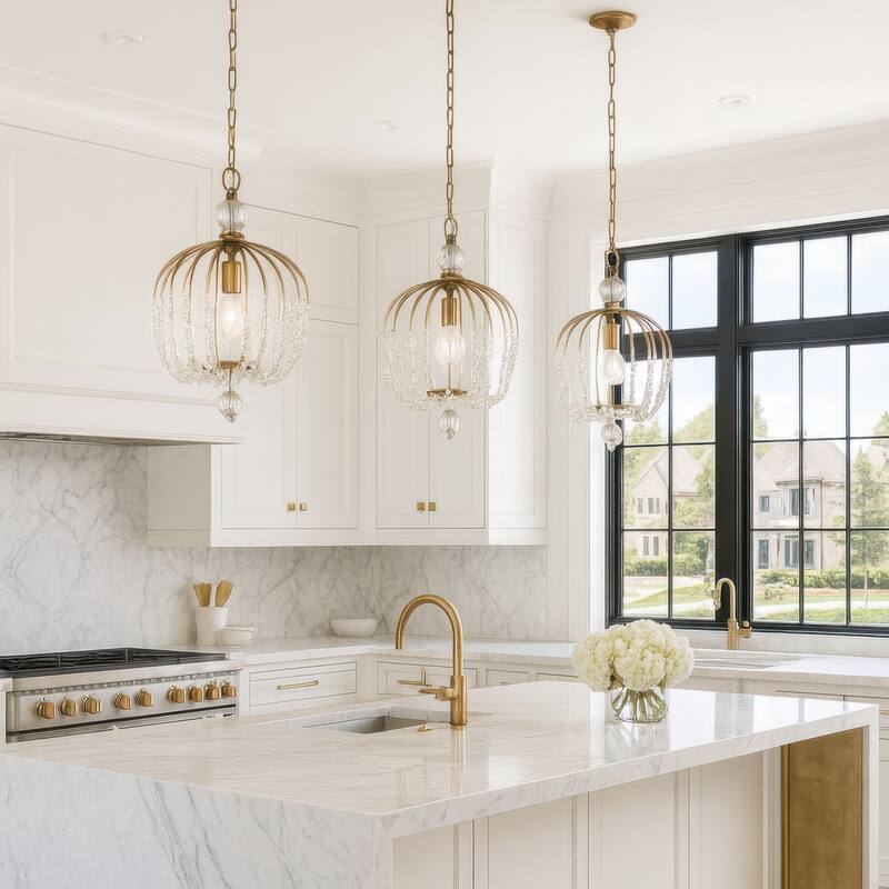 Varaluz Voliere 1-Light Crystal Pendant - Havana Gold