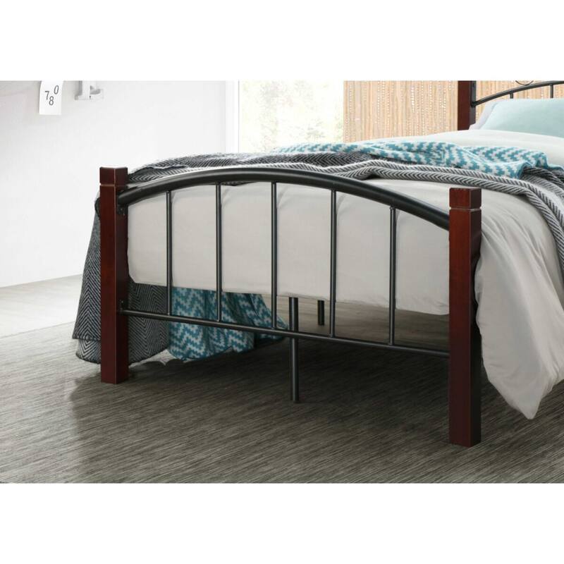 84" Black and Mahogany Brown Platform Bed - Queen Size