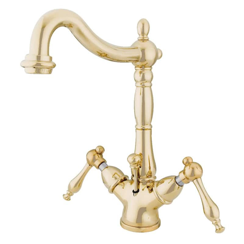 Kingston Brass Naples 1.2 GPM Single Hole Deck Mounted Bathroom Faucet - Polished Brass