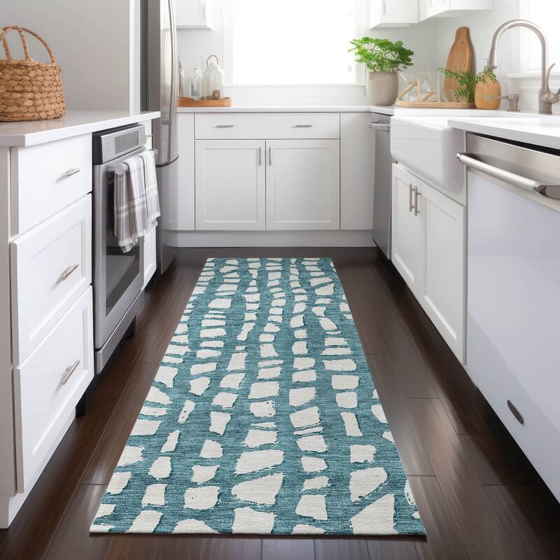Machine Washable Indoor/ Outdoor Chantille Modern Abstract Rug