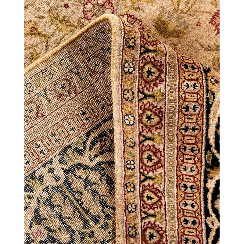 Overton Hand Knotted Wool Vintage Inspired Modern Contemporary Overdyed Beige Area Rug - 6' 2" x 9' 2"