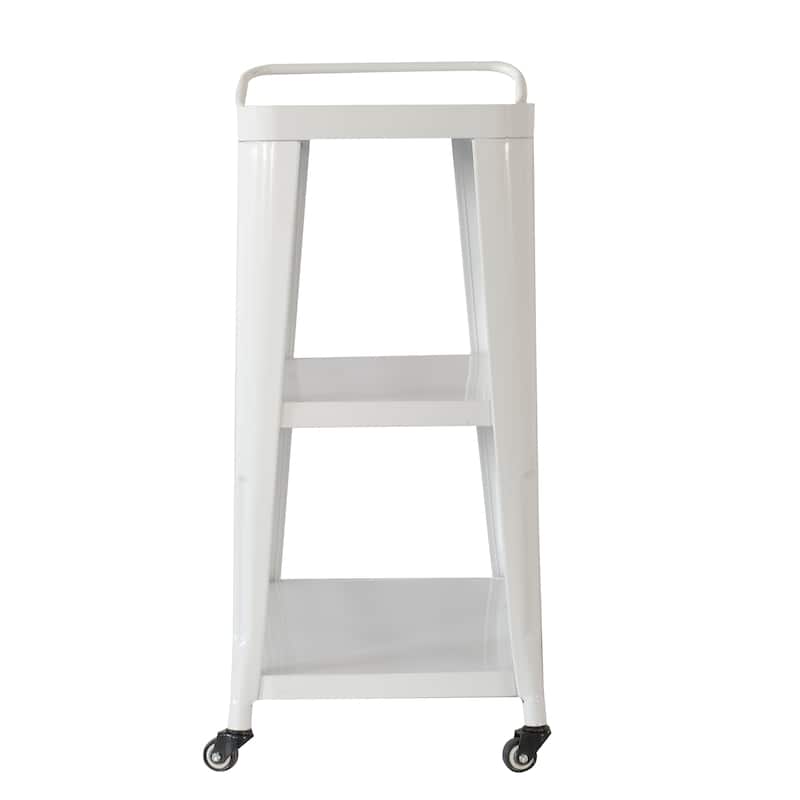 Harold 3-Tiered Industial Mobile Metal Bar/ Dining Cart