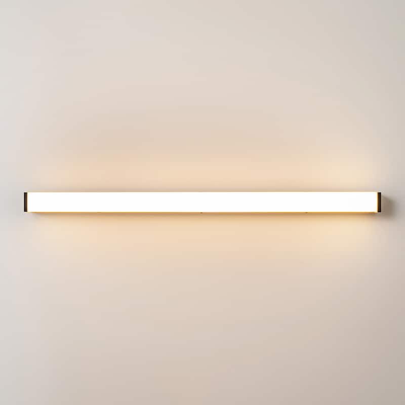 39.3 in. Modern Linear Long Strip LED Wall Sconce Black Outdoor Wall Lights/Flush Mount Patio Lights