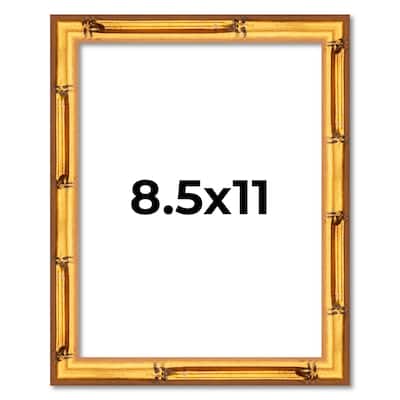 8.5x11 Frame Gold Bamboo Picture Frame - Modern Photo Frame Includes