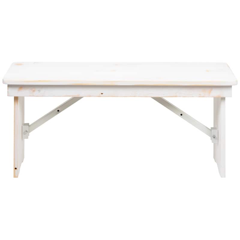 40" x 12" Antique Rustic Solid Pine Folding Farm Bench