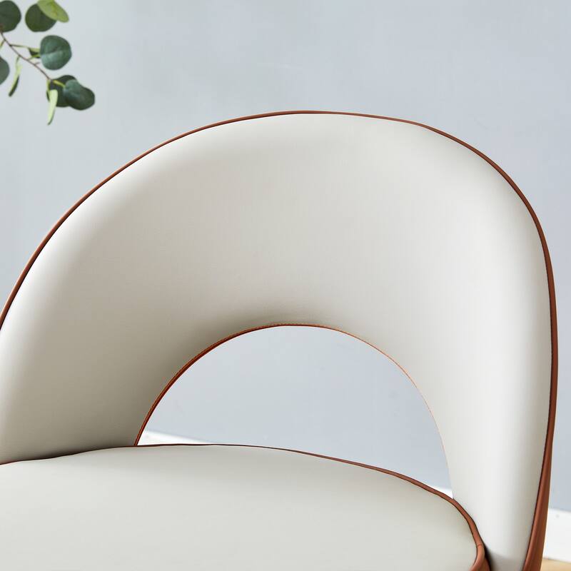 2-Pcs Swivel Bar Stool with Waterproof PU Leather Cushion and Metal Legs, Ergonomic Counter Height Stool