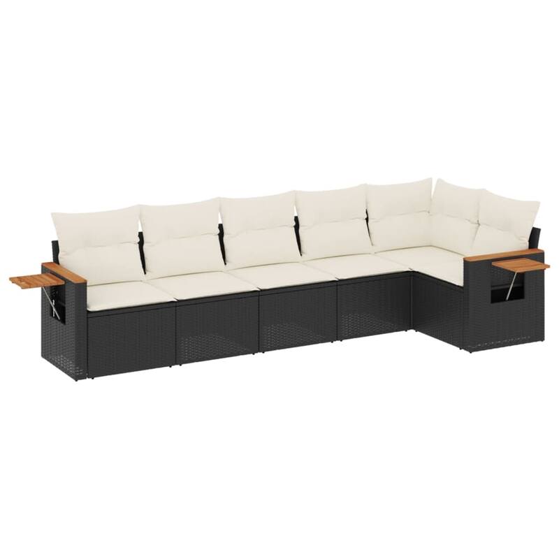 vidaXL Patio Sofa Set with Cushions Outdoor Conversation Furniture Poly Rattan