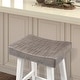 preview thumbnail 5 of 16, Furniture of America Barne Farmhouse Solid Wood Hefty Saddle Seat Dining Bar Stools (Set of 2)