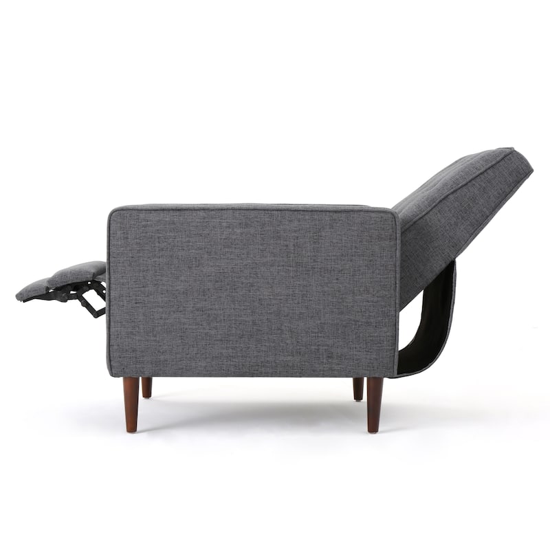 Mervynn Mid-Century Modern Button Tufted Fabric Recliner by Christopher Knight Home