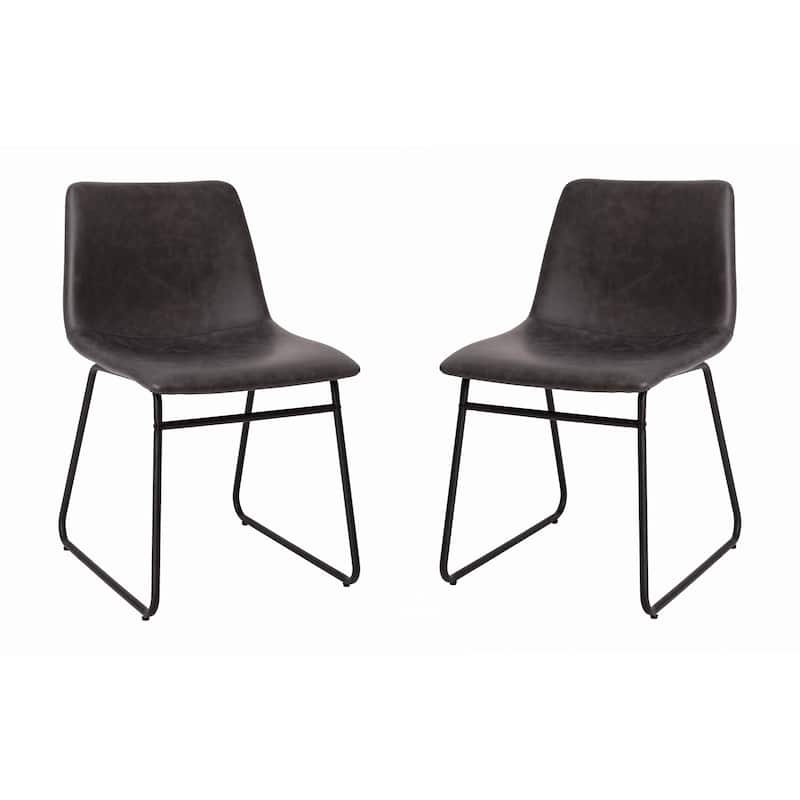 18 Inch Indoor Dining Table Chairs, LeatherSoft Upholstery-Set of 2