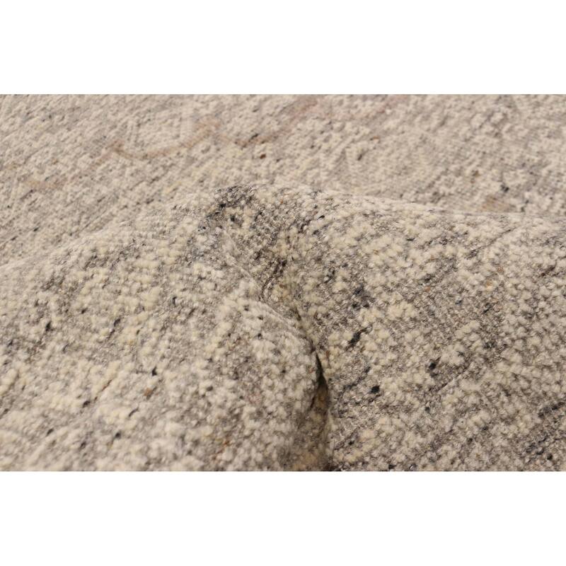 ECARPETGALLERY Hand-knotted Tangier Light Grey Wool Rug - 8'1 x 10'1