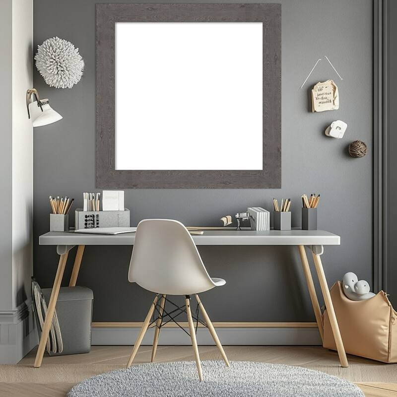 Amanti Art Rustic Plank Espresso Framed Dry Erase Magnetic Board