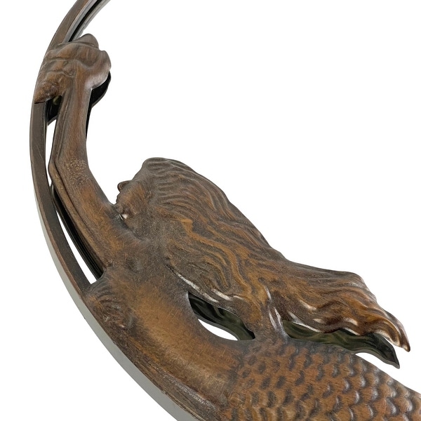 Bronze Mermaid Mirror 20-Inch Nautical Accent For Coastal Home