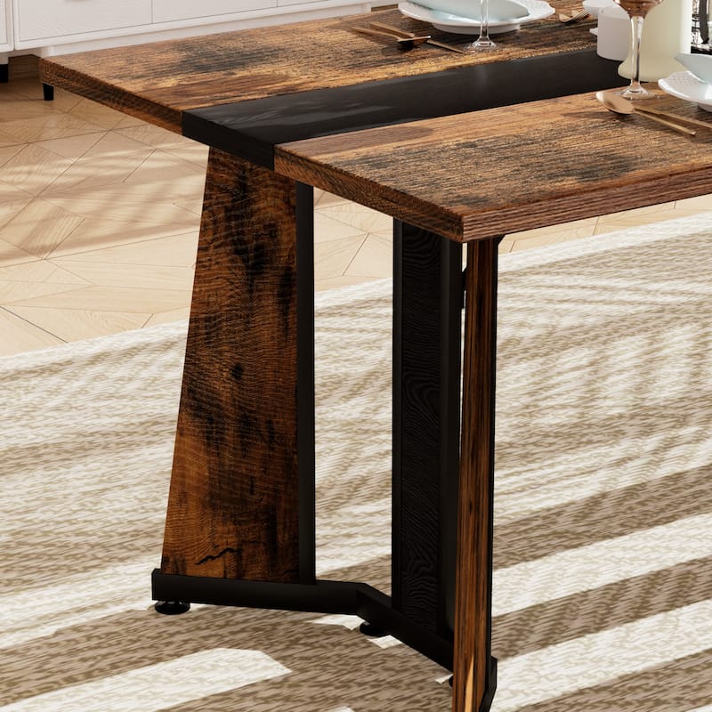 70.9"Rectangular Large Dining Table, Waterproof Large Desk for 8 People, Deluxe Family Dining Table with Adjustable Legs