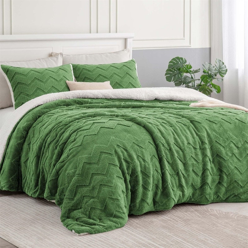 Green sherpa comforter clearance